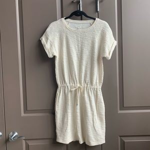 🦩4/$20 Loft Lou & Grey Textured Ivory Drawstring Waist Dress XS